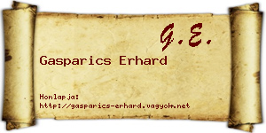 Gasparics Erhard névjegykártya